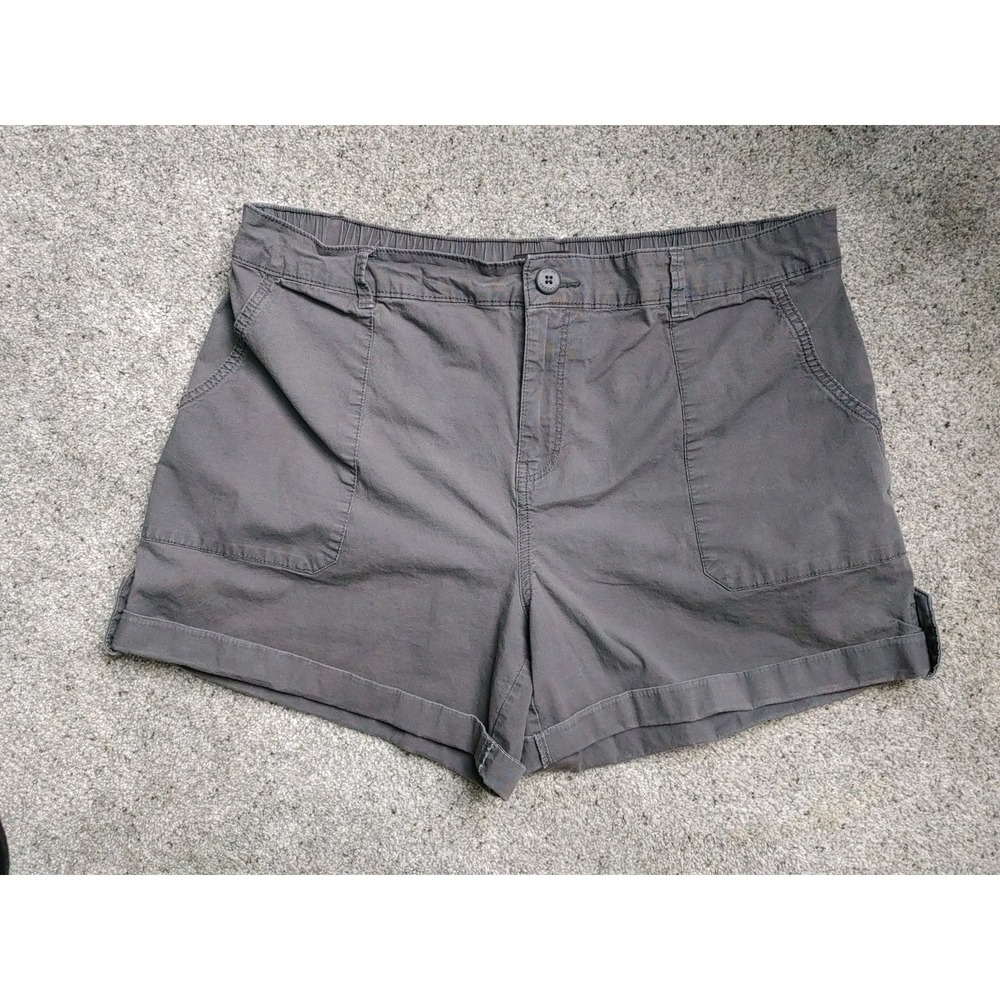 Social Standard By Sanctuary Womens Cuffed Shorts XXL Cotton Canvas Gray Utility